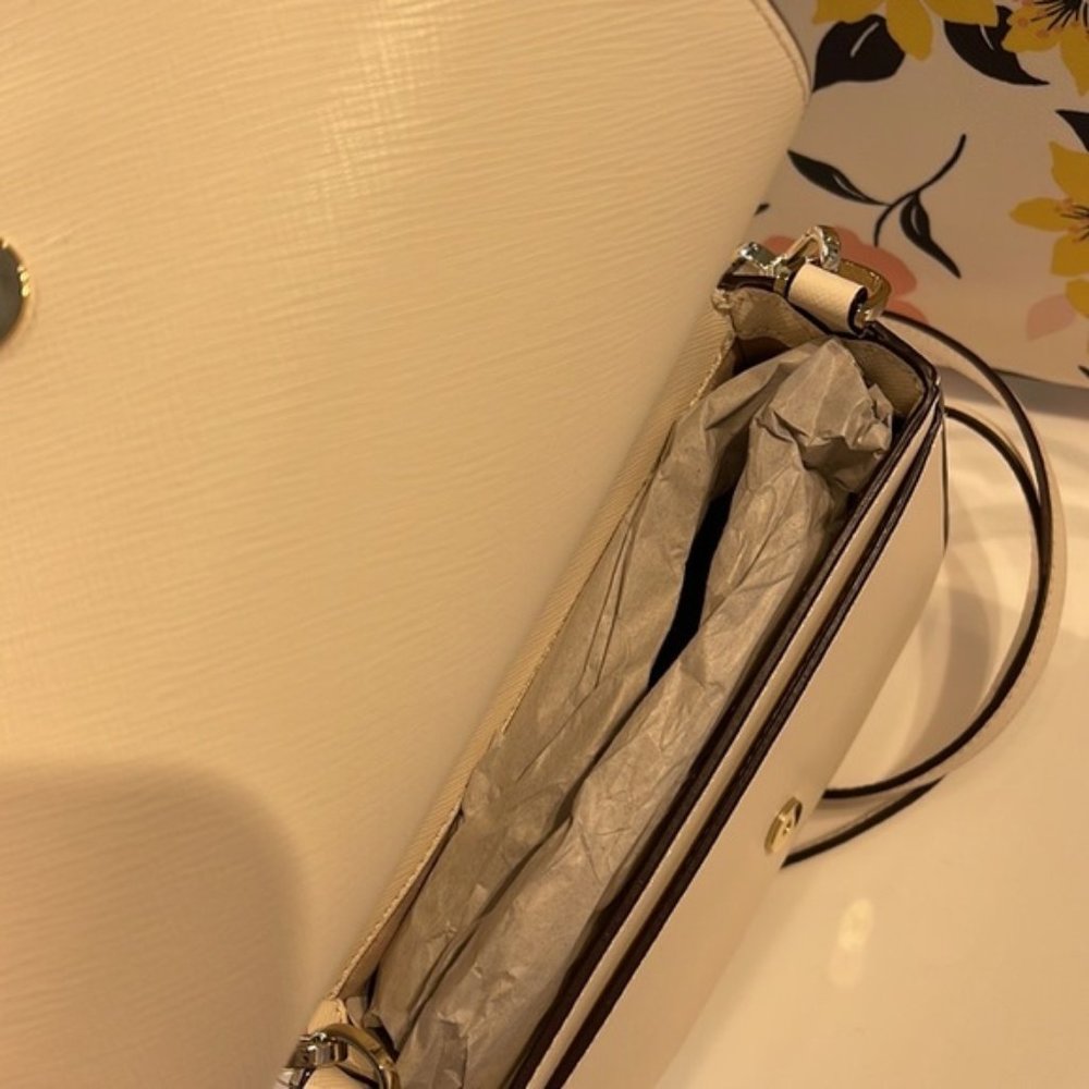 Kate Spade Staci Square Crossbody Saffiano Leather Parchment - Picture 13 of 16